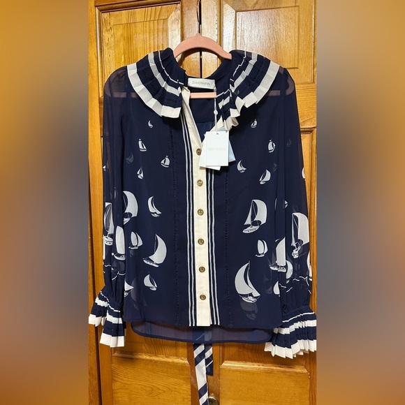Zimmermann Sailboat Printed Blouse - Top - Size 1 - Picture 5 of 9